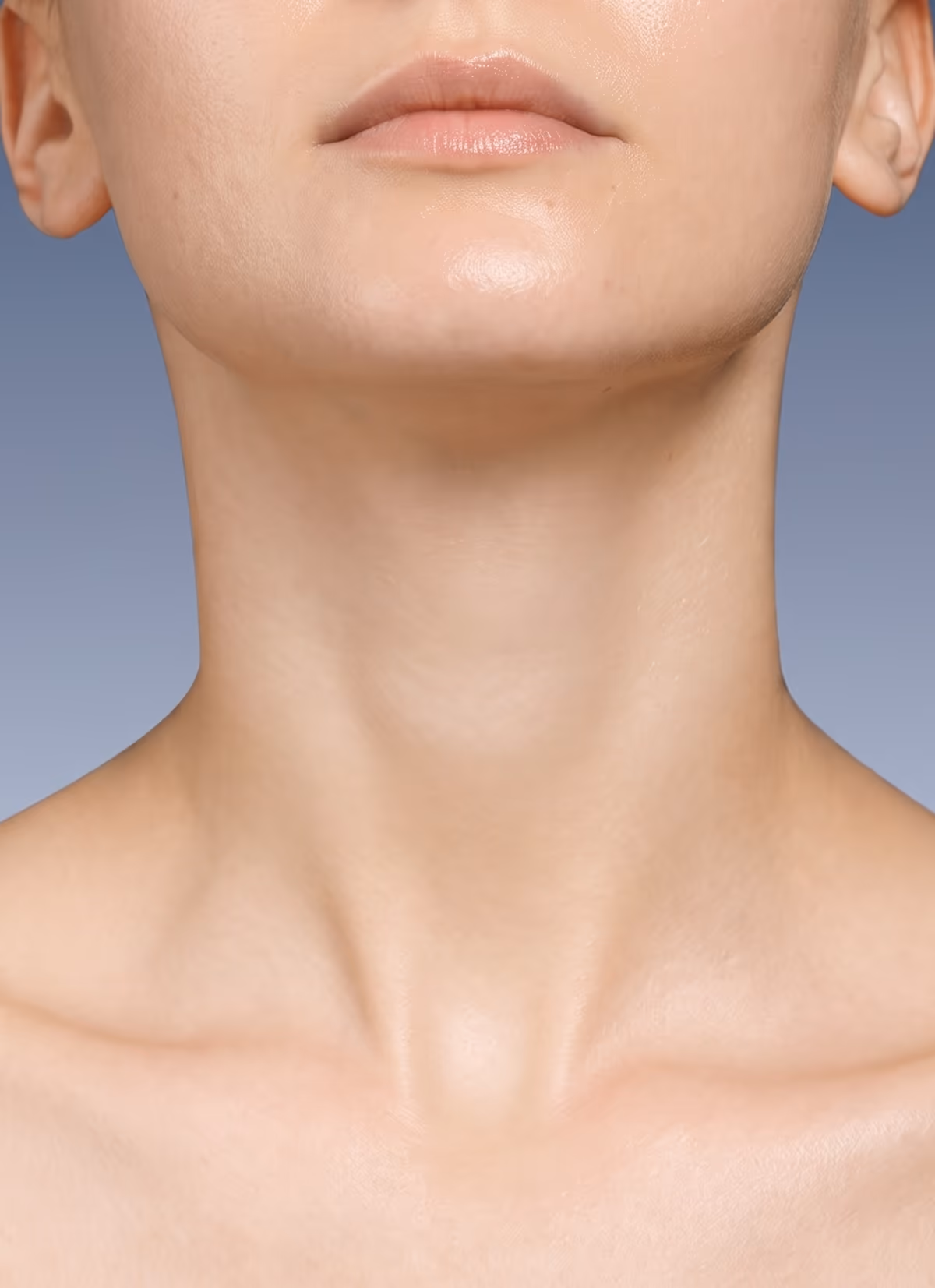 After: the same neck, smoother and more even